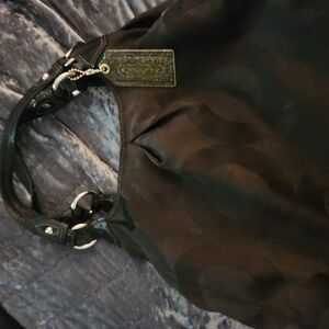 Coach Black Shoulder Bag with Chain Detail